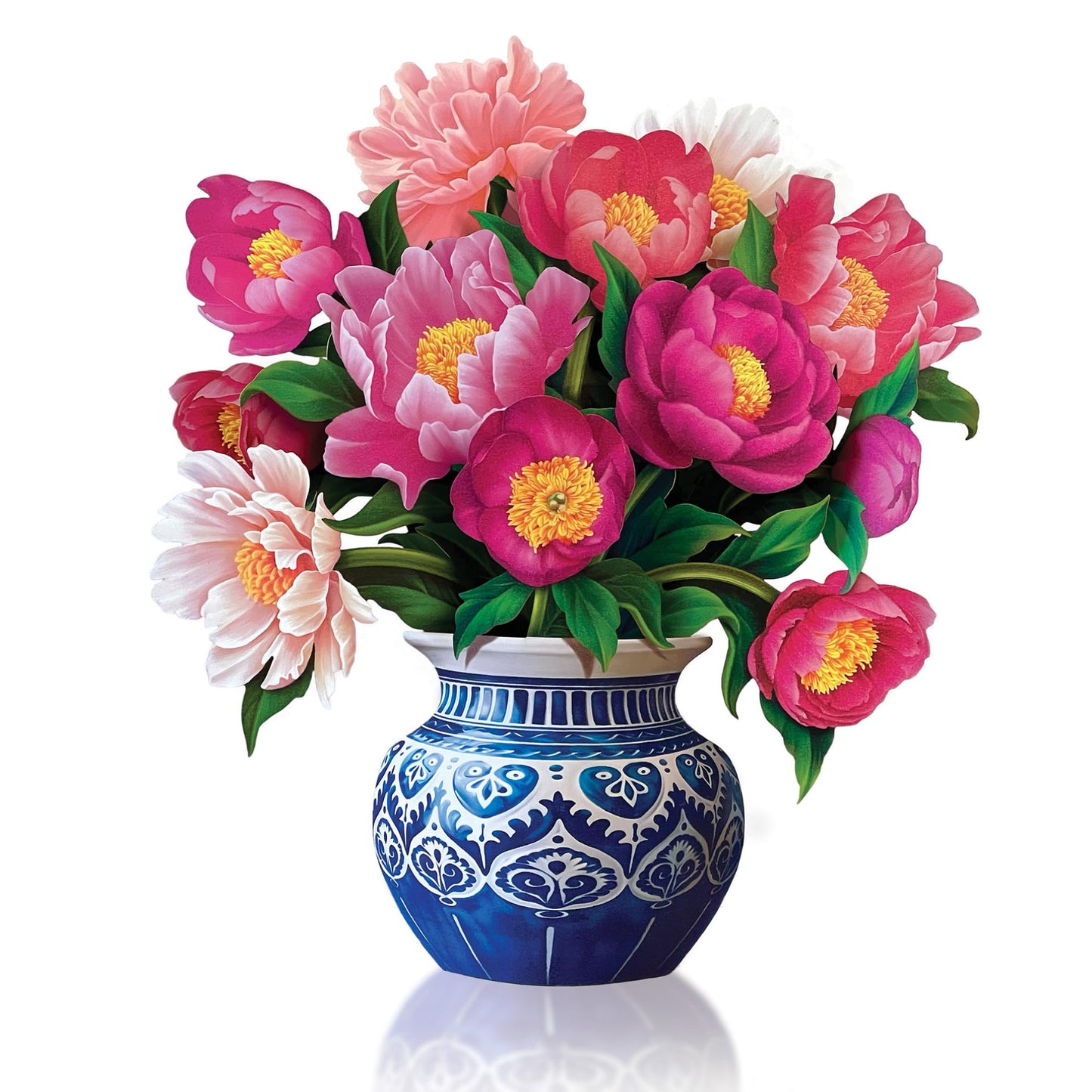 Freshcut Paper Pop Up Cards, Paper Flower Bouquet 3D Popup Greeting Cards with Note Card & Envelope, Birthday Card, Anniversary Card, Get Well Gifts for Women, 12" Peony Paradise