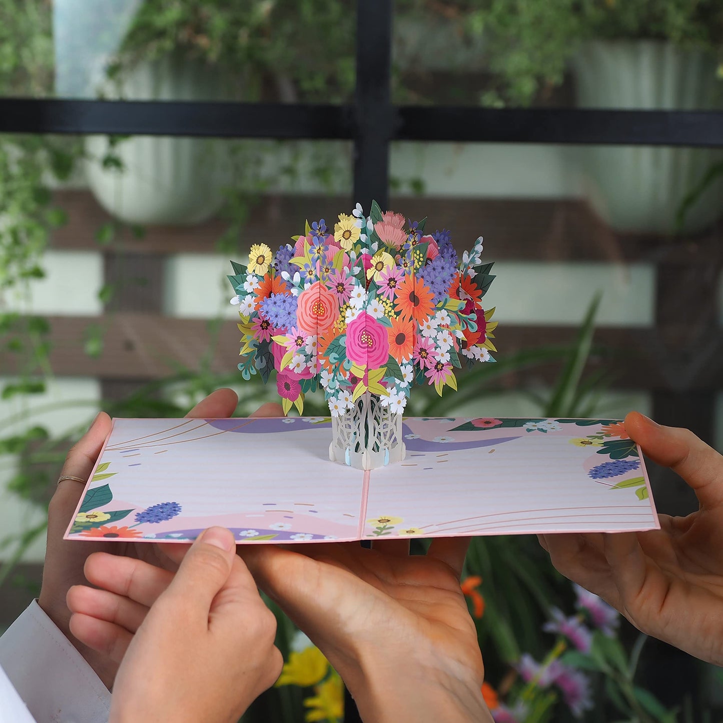 Paper Love 3D Floral Arrangement Mothers Day Pop Up Card, Gift for Mothers Day, Birthday, Wedding, Anniversary, Thank You, Get Well, All Occasion - 5" x 7" Cover - Includes Envelope and Note Tag