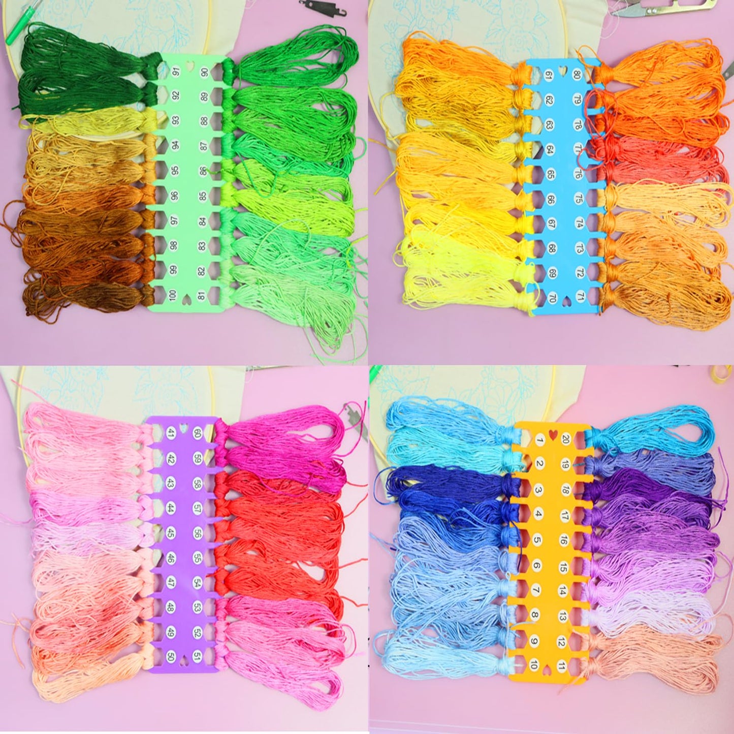 Hyamass 10pcs Embroidery Floss Organizer Cross Stitch Thread Holder Storage Tool Needlework Project Card