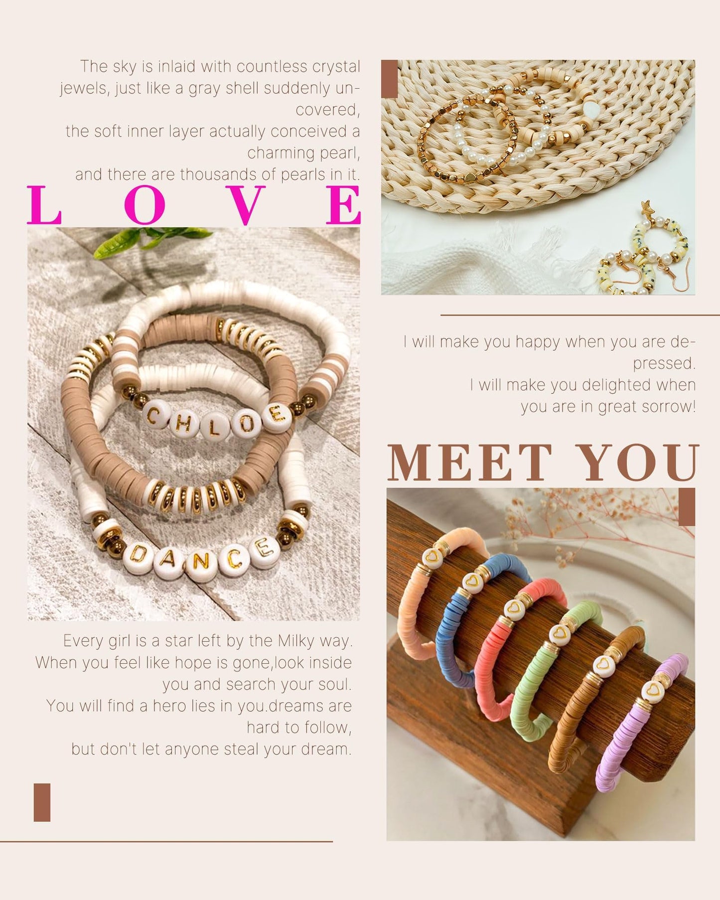 Bracelet Making Kit, 10,000 Pcs Polymer Clay Beads, 48 Colors Round Letter Beads Jewelry Making Kit Friendship Bracelets Heshi Beads with Charms Strings Crafts Gift for Girls Adults