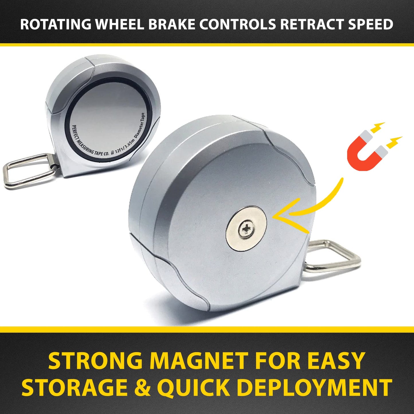 Perfect Pi Diameter Circumference Tape Measure - Imperial and Metric Tape Measure 1/2-inch by 12ft / 3.5m - Use for Measuring Cylindrical Objects - (Pipe Tape, Tree Tape) Model DCT121