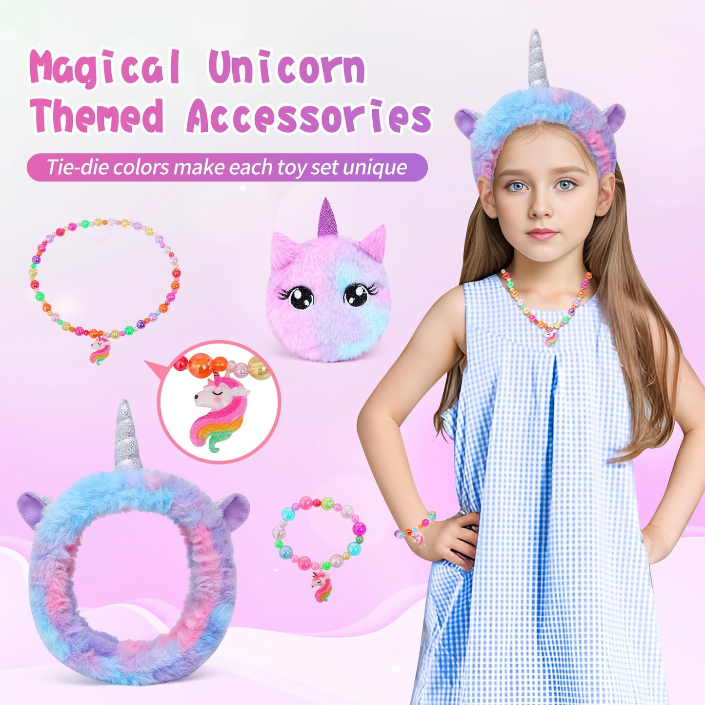 Cherry Tale Unicorn Toys for Girls Age 4-6, Kindergarten Graduation Gifts for Girls, Birthday Gifts Set with Plush Diary Kit, for Daughter Niece 5 6 7 8 9 10 Year Old