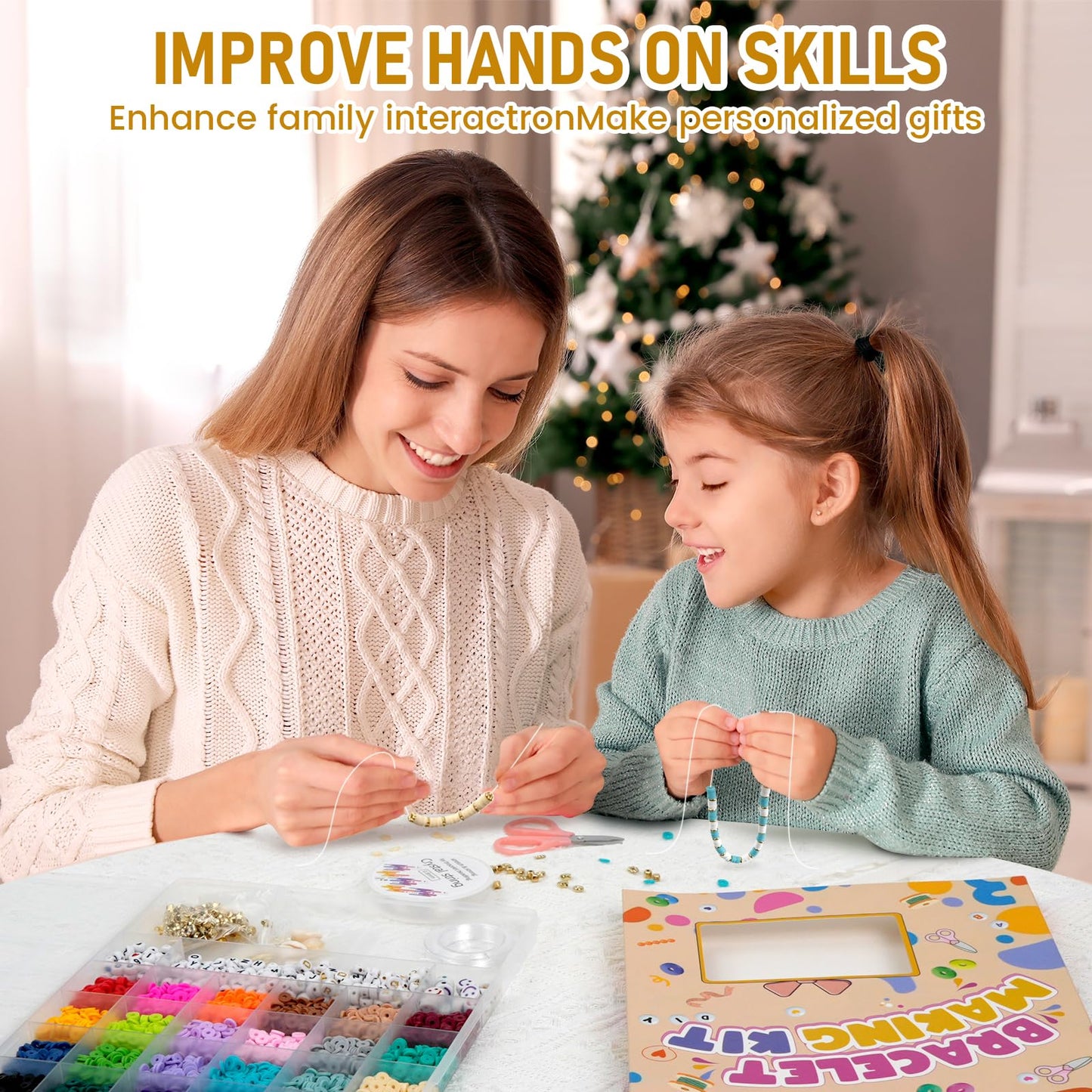5500pcs Clay Beads Bracelet Making Kit 24 Colors Flat Preppy Beads for Friendship Bracelet kit with Letter Beads Jewelry Making Set for Beginners Gifts for Girls Ages 6-12