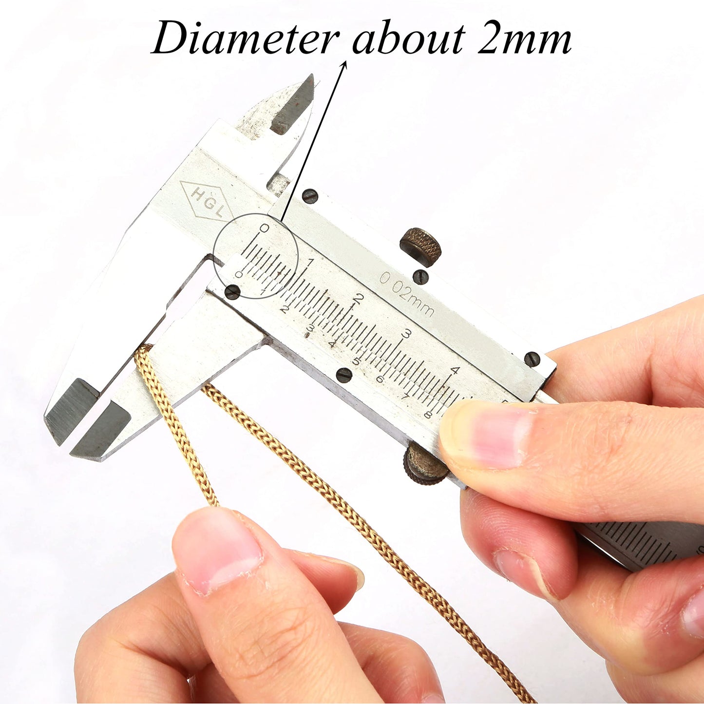 BEL AVENIR Nylon Satin Cord, 2mm 50 Yards Braided Lift Shade Cord for Necklace Bracelet String Cord, Blind Shade, Trim and Shoelaces (Gold)