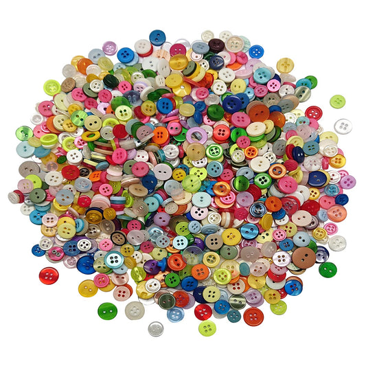 2000 Pcs Resin Buttons, Assorted Sizes Round Craft Buttons for Sewing DIY Crafts,Children's Manual Button Painting, Mixed Colors