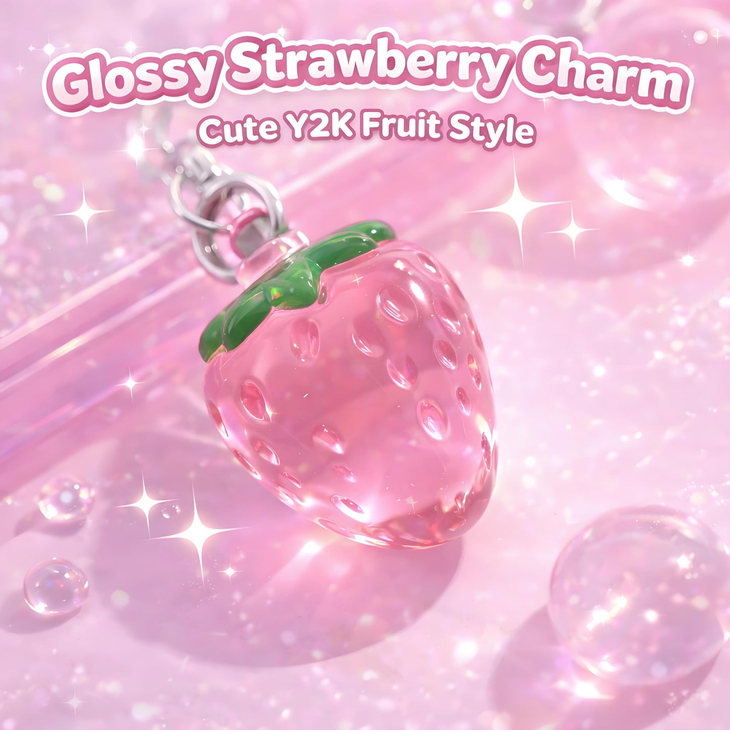 AGEN KGEN Novelty keychains Aesthetic Y2K Keychain Charms Stylish Keychains Accessories for Women Bag Purse Gifts (1x Pink Strawberry)