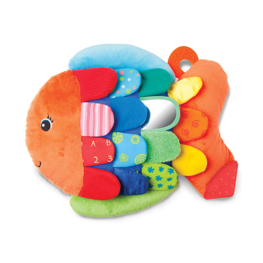 Melissa & Doug Flip Fish Soft Baby Toy Sensory Tummy Time Toys, Soft Fabric Tag Toy for Babies, Infants