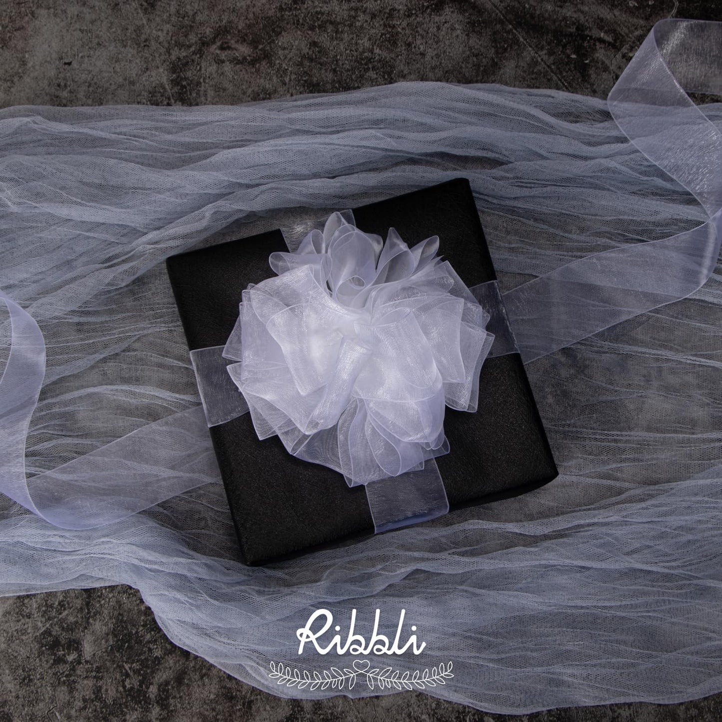 8 Rolls Organza Ribbon 1 Inches Total 80 Yard White Ivory Champagne Gold Rose Gold Dusty Blue Moss Black Sheer Ribbon for Gift Wrapping,Cookie Wrapping,Wedding Decoration