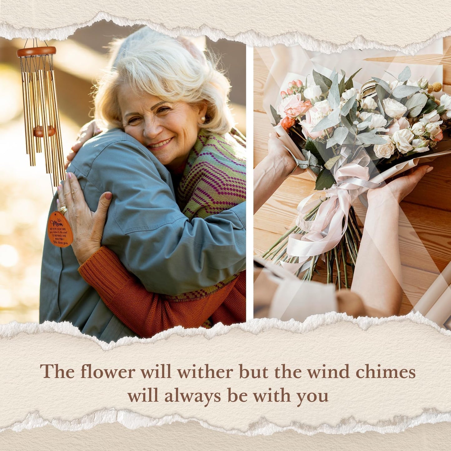 Leebbsin Gifts for Mom, Moms Wind Chimes, Mother's Day Best Gift for Mom, Mother Birthday Gift from Daughter Son, Love Reminder Gifts for Mother's Day Christmas