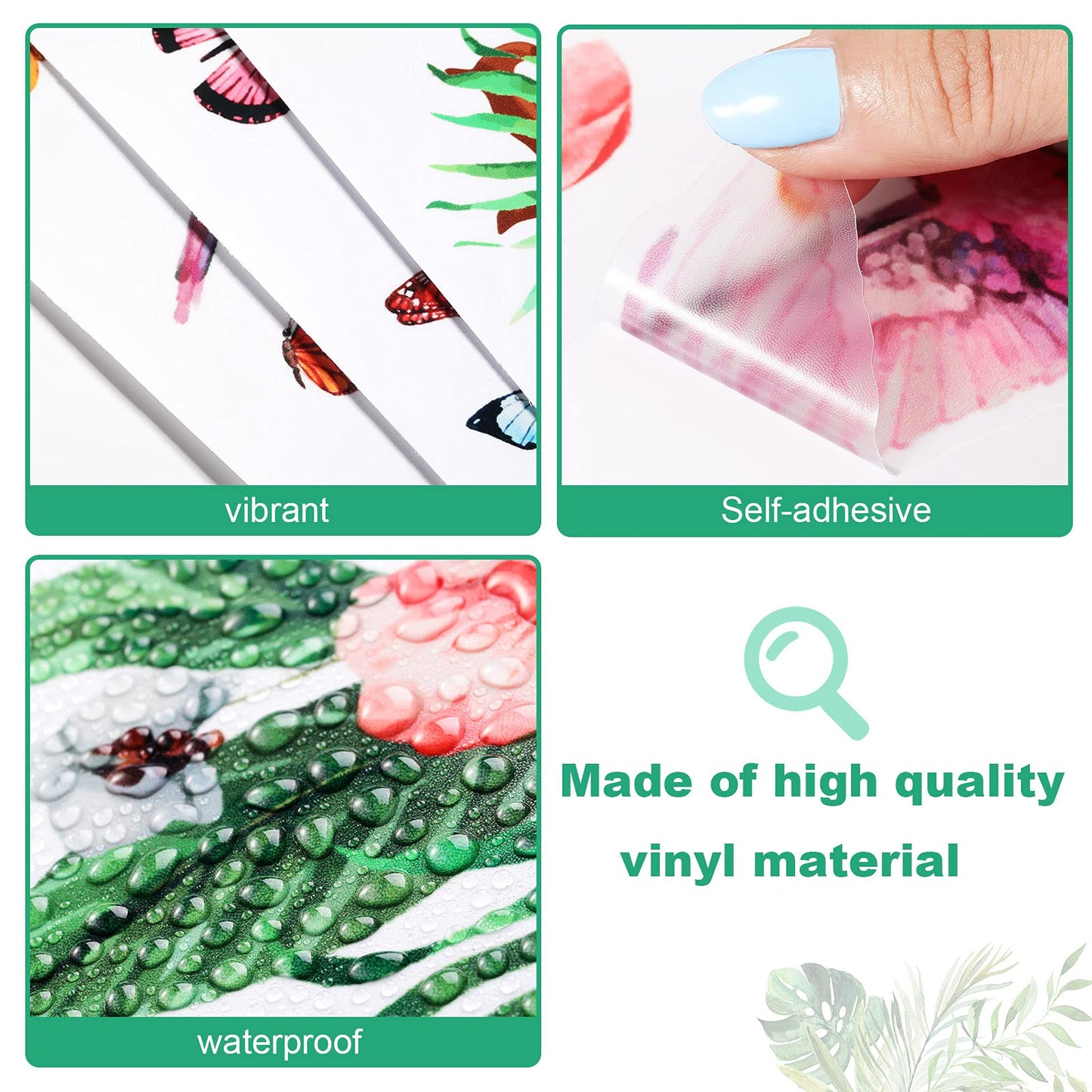 Hummingbirds Wall Decals Peel and Stick Birds Vinyl Wall Stickers Butterfly Flowers Colorful Wall Stickers Hummingbird on The Tree Branch Flower Decals Garden Living Room Bedroom TV Wall Decorations