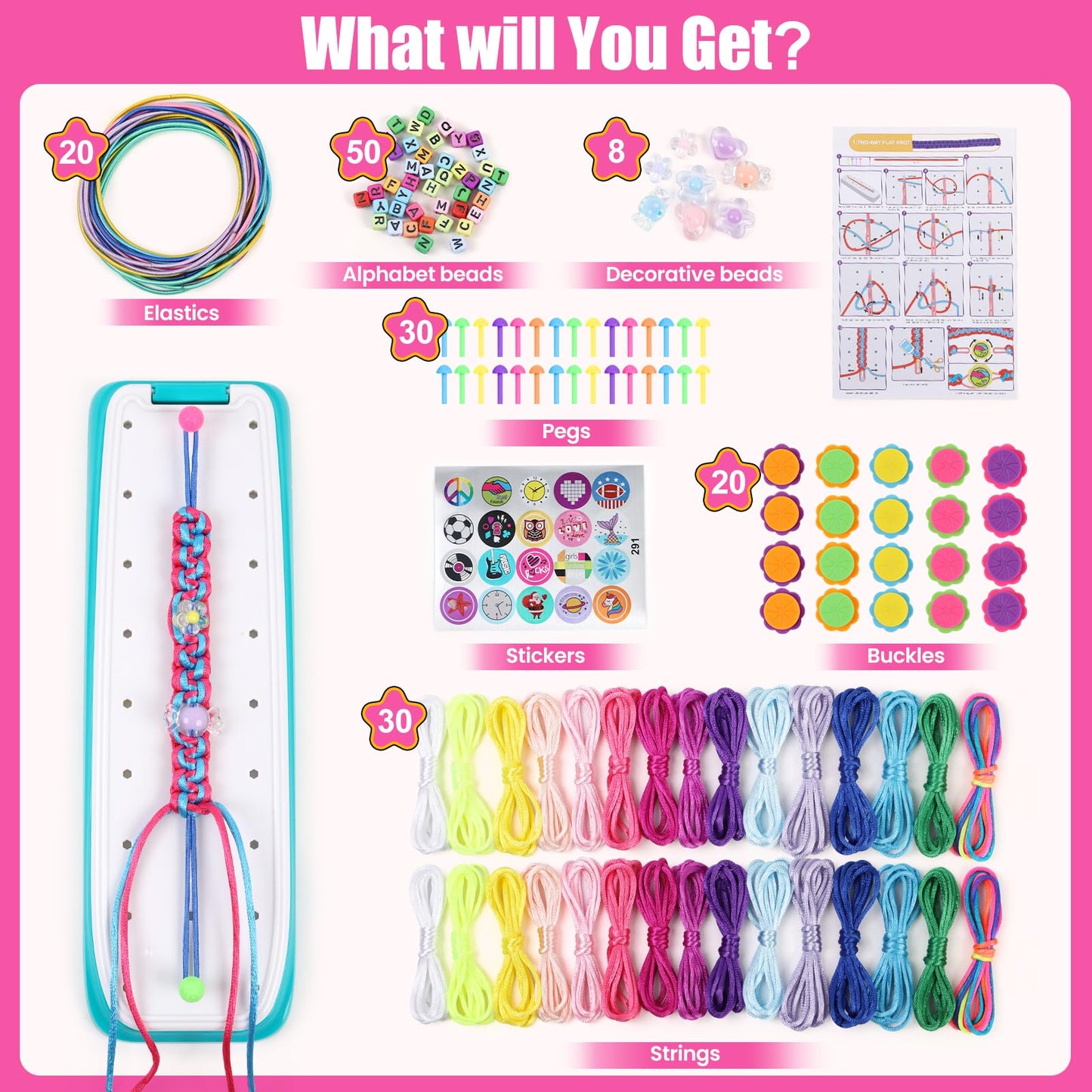 GILI Friendship Bracelet Making Kit for Girls Age 8-12 – DIY Arts and Crafts Toys – Best Christmas Birthday Gifts Ideas for Girls 7 8 9 10 11 Years Old
