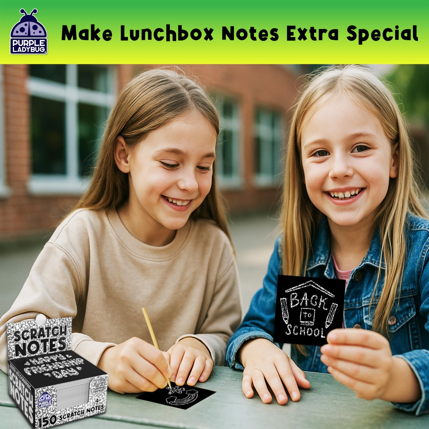 PURPLE LADYBUG Silver Holographic Scratch Art Mini Notes - Scratch Art for Kids, Summer Activities, Camping Games for Ages 4-8