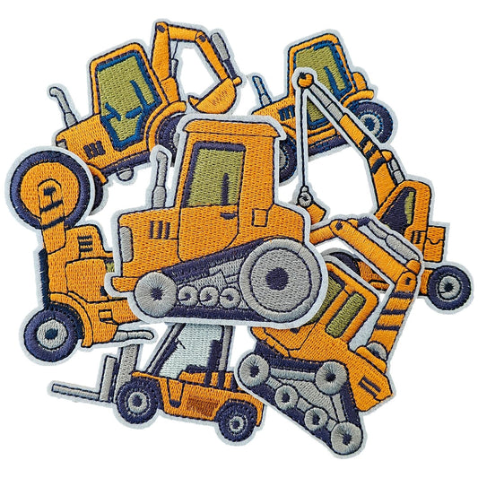 Construction Vehicles Patches, Embroidered Iron On/Sew On Excavators Patches, Boys Kids Applique Patches for Clothing, Jackets, Hats, Backpacks, Jeans