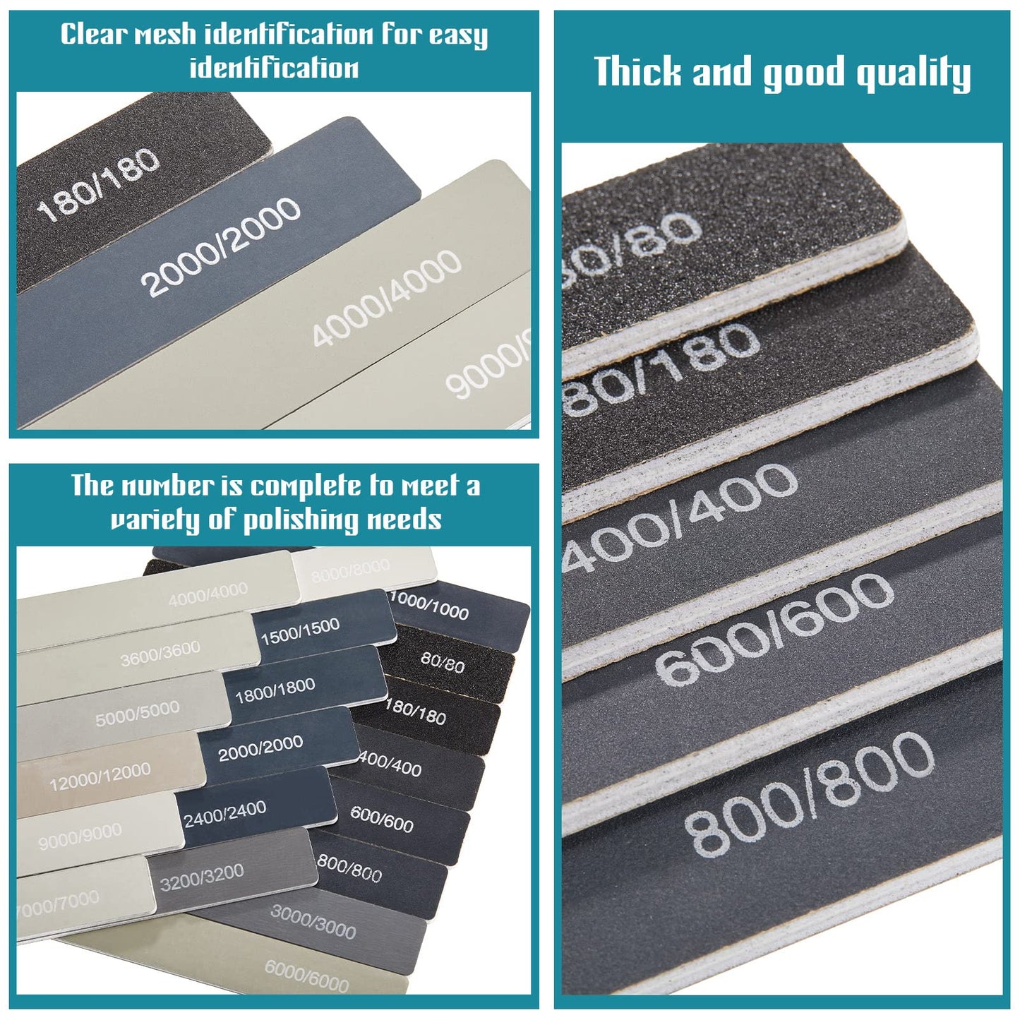 Honoson 20 Pcs Sanding Sticks for Plastic Models Polishing Sticks Assorted Metal and Wood Sanding Tools Accessory for Model Craft Amateur Beginner (Low Grits and High Grits,Classic Style)