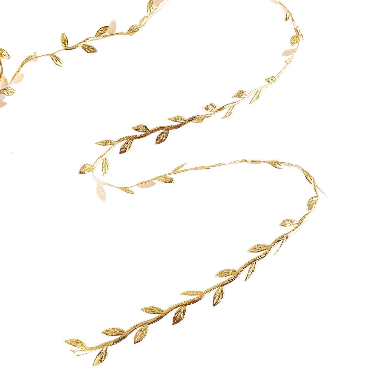 36 Yards Artificial Gold Leaf Ribbon Trim for Wreath Making and Christmas Gift Wrapping Wedding Decoration