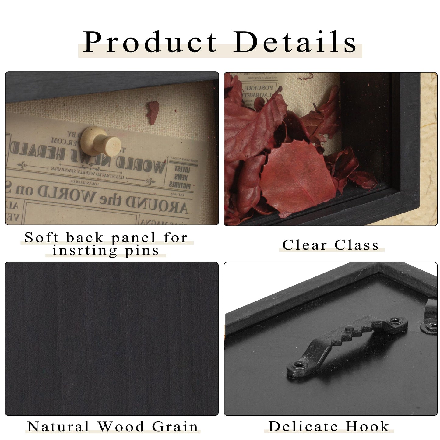 Fire Shadow Box Frame 6x6 Shadow Box Display Case with Linen Back of Awards Memorabilia Flower, Pictures, Keepsakes、Bouquet、Medals and More Photos Memory Box Black