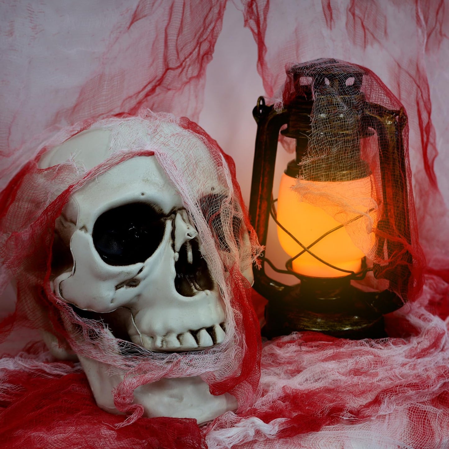 ZYP Halloween Blood Red Creepy Cloth 410 x 80 Creepy Gauze Cloth Scary Halloween Decoration for Outdoor Yard Home Wall Decorations