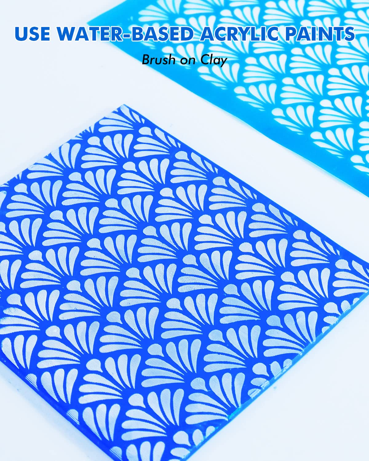 Silk Screen Stencils for Polymer Clay, 3 PCS Reusable Silkscreen Print Kit,for Printing on Clay & Other Jewelry Clay Earrings Decoration, Each 6" X 3.8"