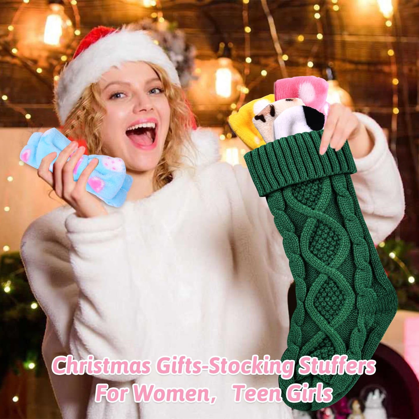 8 Pack Stocking Stuffers For Women Teen Girls Spa Headband for Women Facial Makeup Headband Soft Coral Fleece Bow Hair Band Party Favors for Washing Face Mask Spa Christmas Gifts For Woman Adult