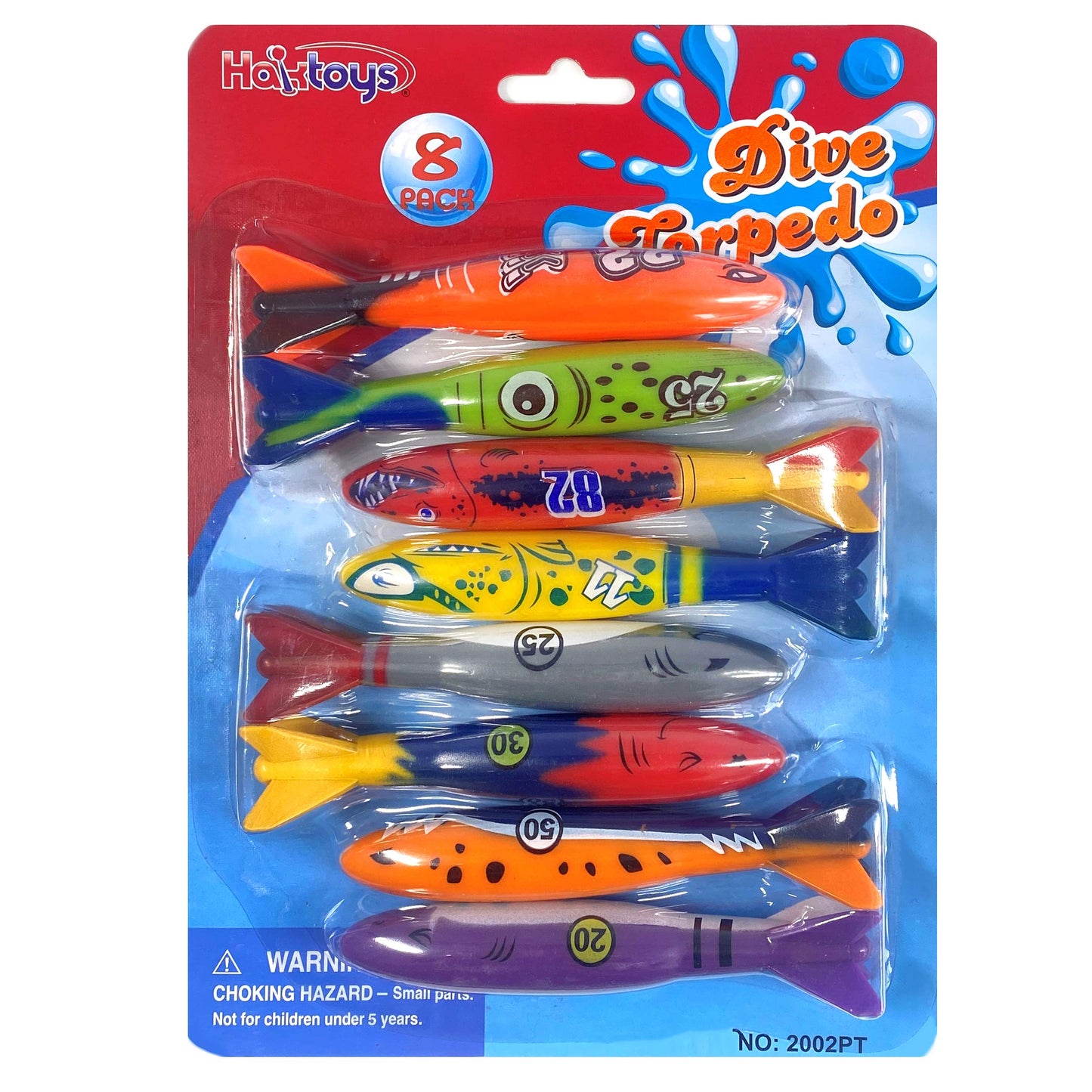 Haktoys Pool Diving Toy Set – Sinking Torpedoes for Kids & Adults | Fast-Sinking Pool Torpedo Rockets for Swim Training, Underwater Games & Water Play (Set of 8 Pieces)
