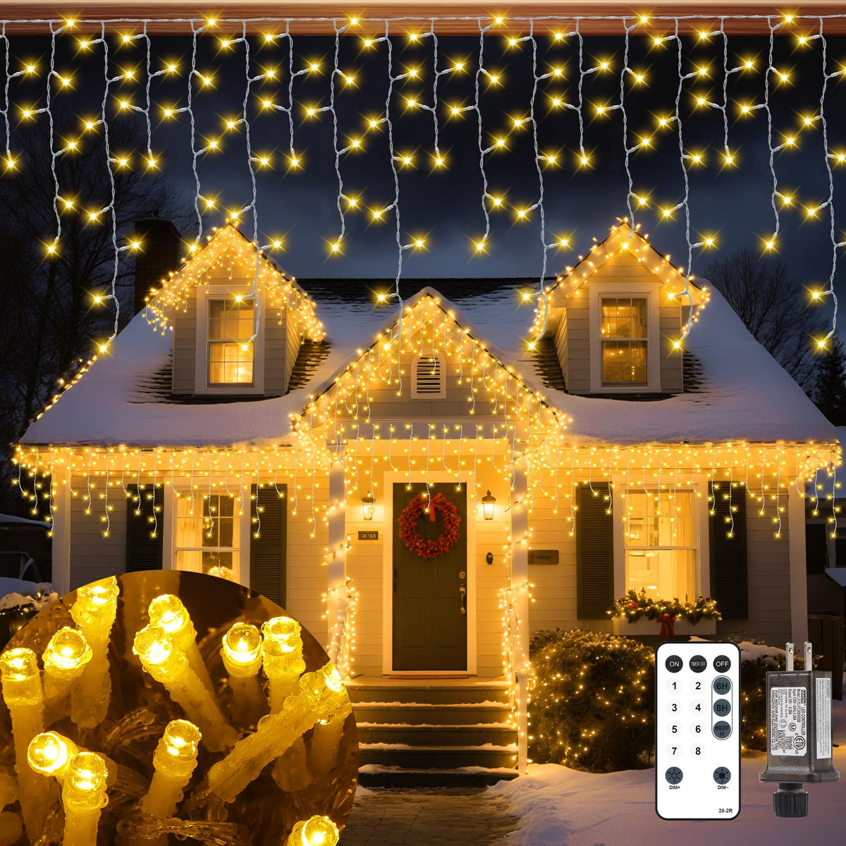 Christmas Outdoor/Indoor Decorations Ice Lights Twinkle Fairy String Light