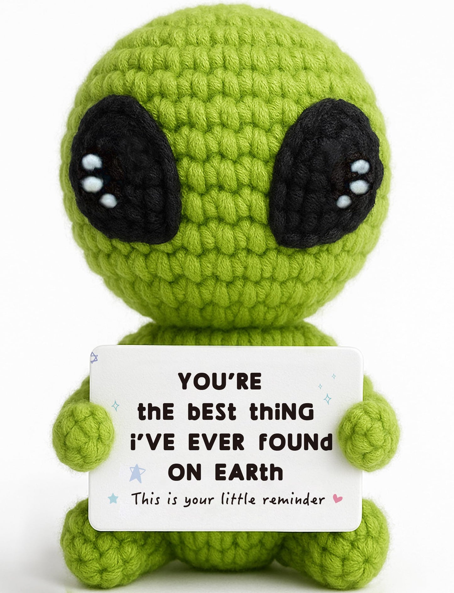 Unique Crochet Alien Gift for Boyfriend, Girlfriend, Anniversary, Valentine's Day, Birthday, Christmas Funny Romantic Gifts for Him Her to My Love Stocking Stuffers