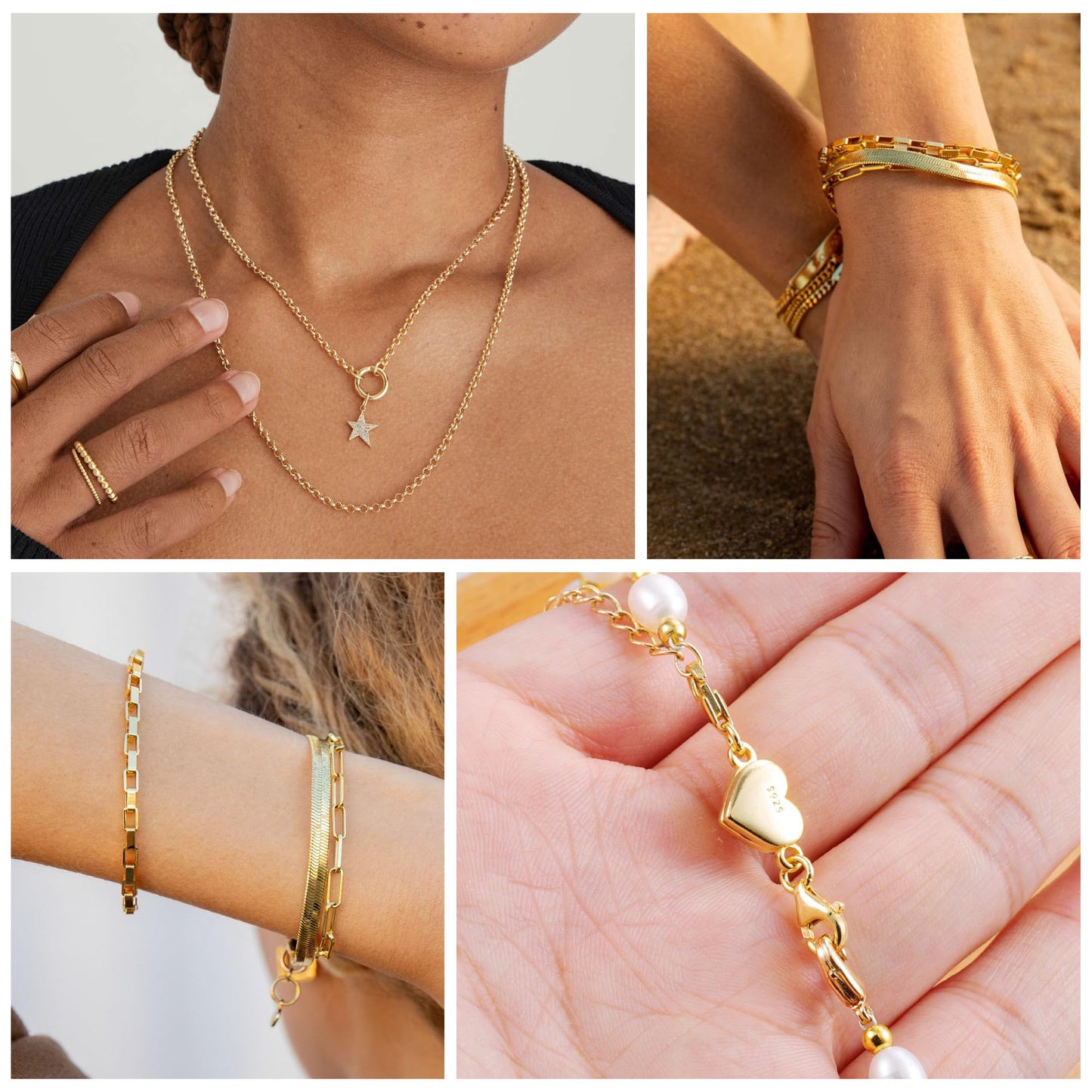 14K Gold Heart Magnetic Necklace Clasps and Closures 925 Sterling Silver Double Lobster Clasp Magnetic Jewelry Clasps for Necklaces
