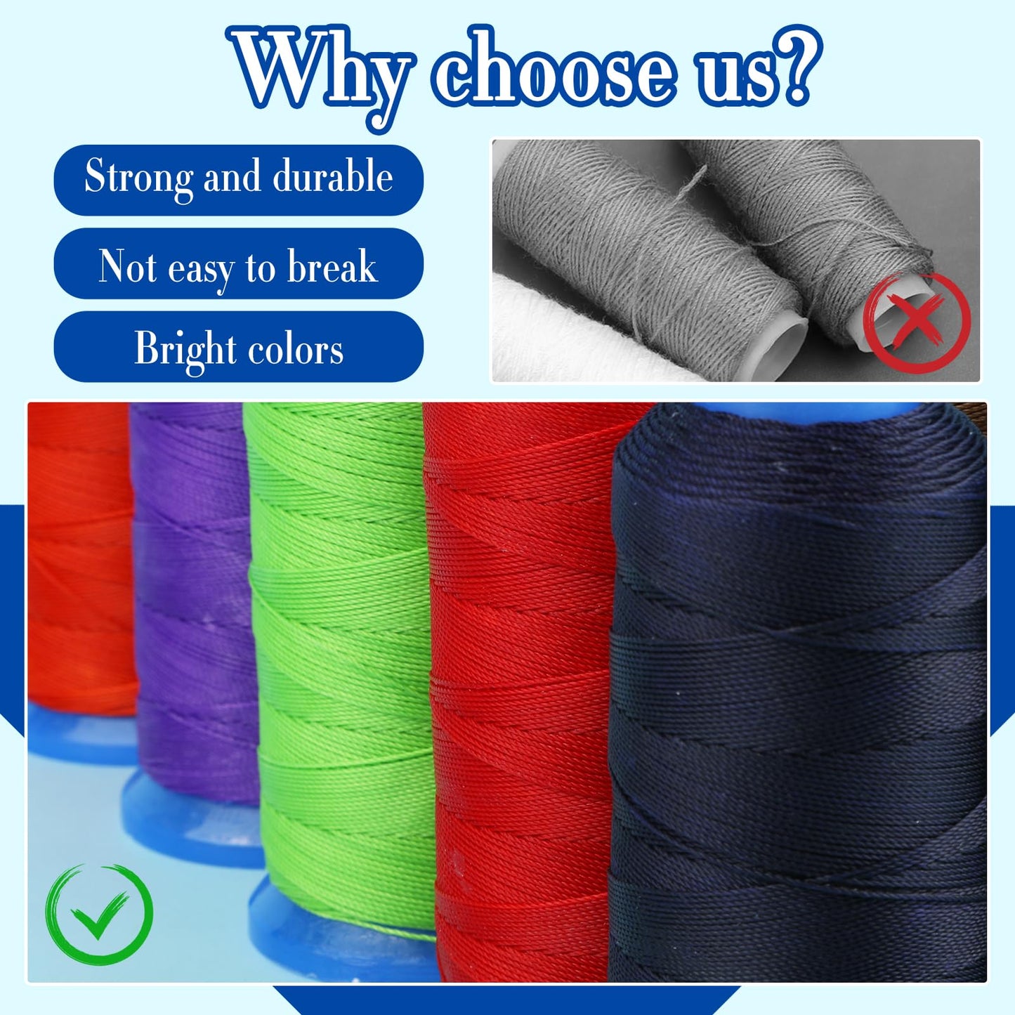 Premier Yarn 0.55mm Beading Thread - 490 Yards Round Polyester Cord, Ideal for DIY Craft, Bracelet Making, Jewelry & Sewing