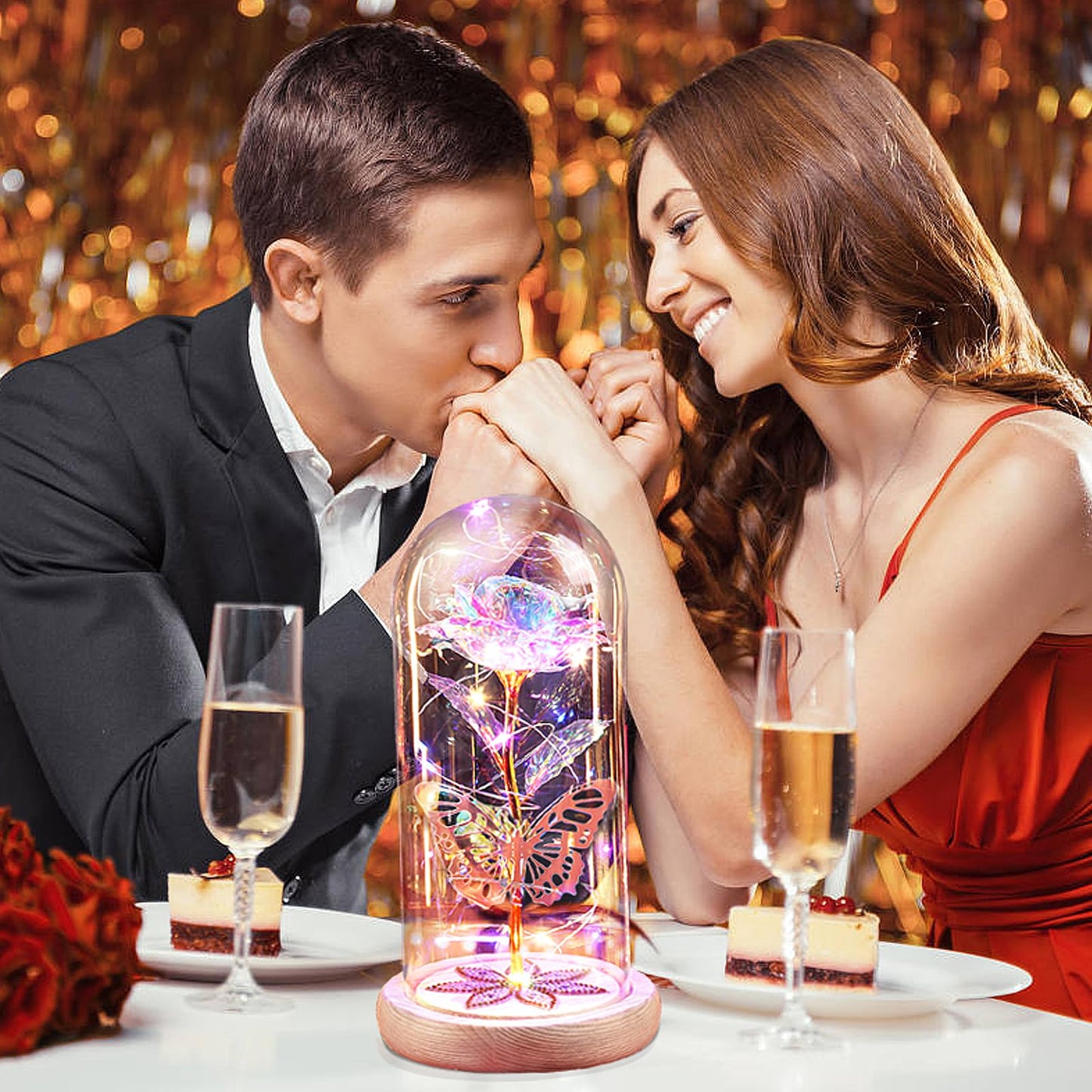 Beferr Mothers Day Rose Gifts for Mom Galaxy Glass Roses Preserved Forever Flowers for Delivery Light Up Rose in Glass Dome Anniversary Birthday Gifts for Women Grandma Wife Her Daughter Girlfriend
