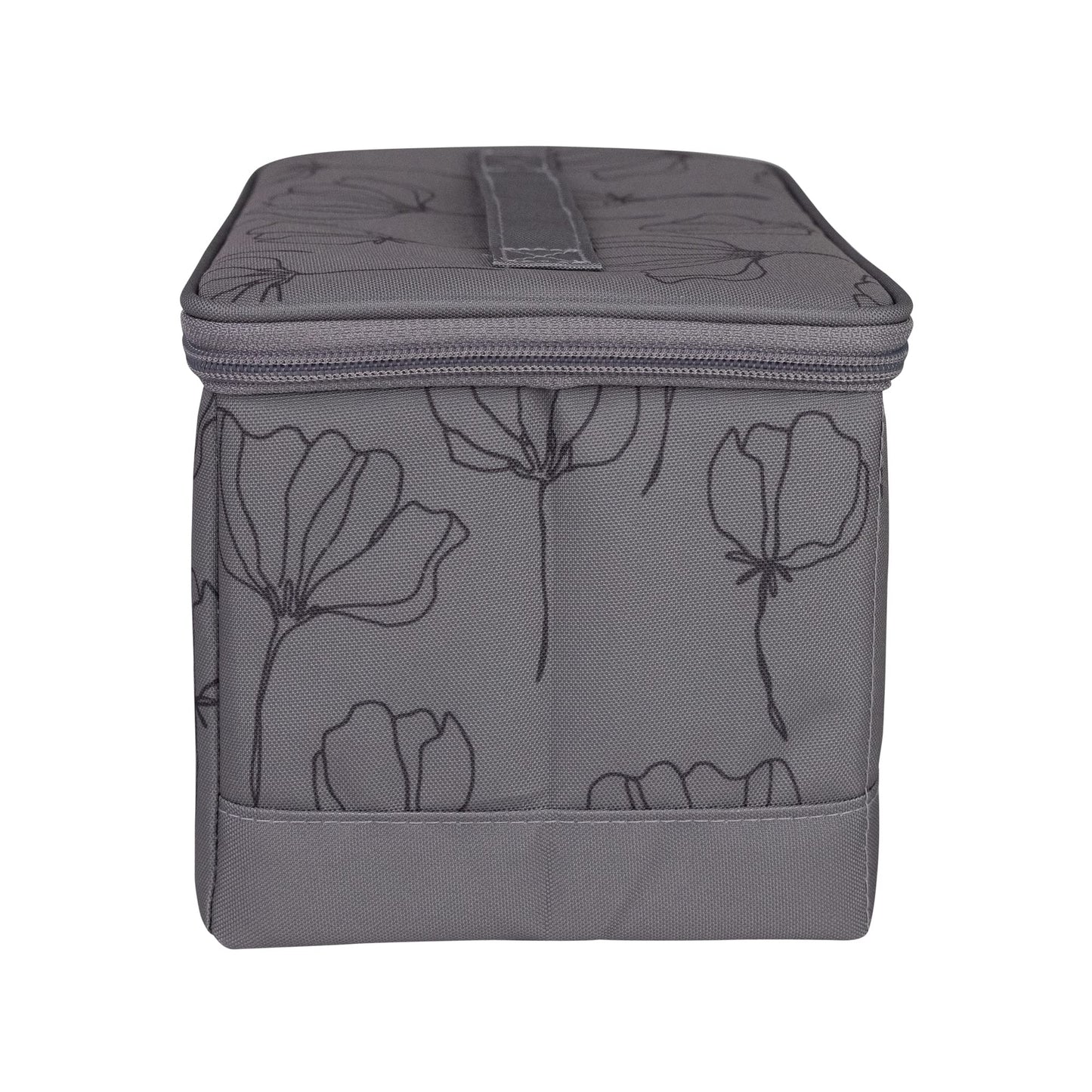 Everything Mary Collapsible Sewing Kit Organizer Box, Grey Floral - Supplies Storage Basket for Supplies and Accessories - Organization for Thread, Needles, Notions & Scissors