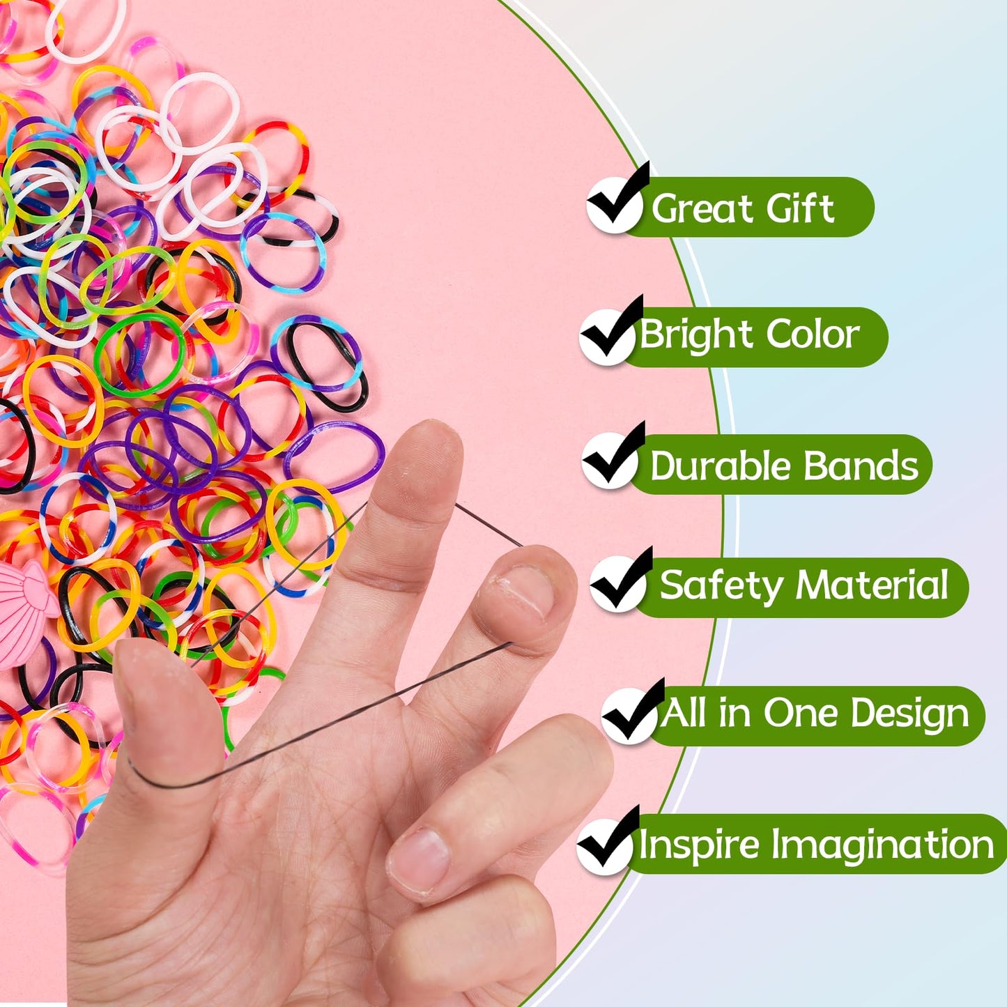 64 Colors Rubber Band Bracelet Kit, Bracelet Making Kit for Art and Craft, Rubberband Bracelets Kit for Kids Ages 6+, Bands Kit Girls Boys Birthday Gift