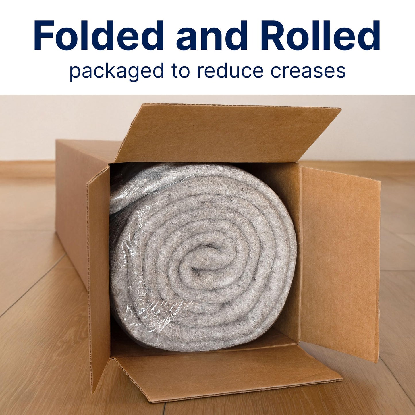 Basics - 8'x10' - 1/4" Thick - 100% Felt - Protective Cushioning Rug Pad - Safe for All Floors and Finishes Including Hardwoods