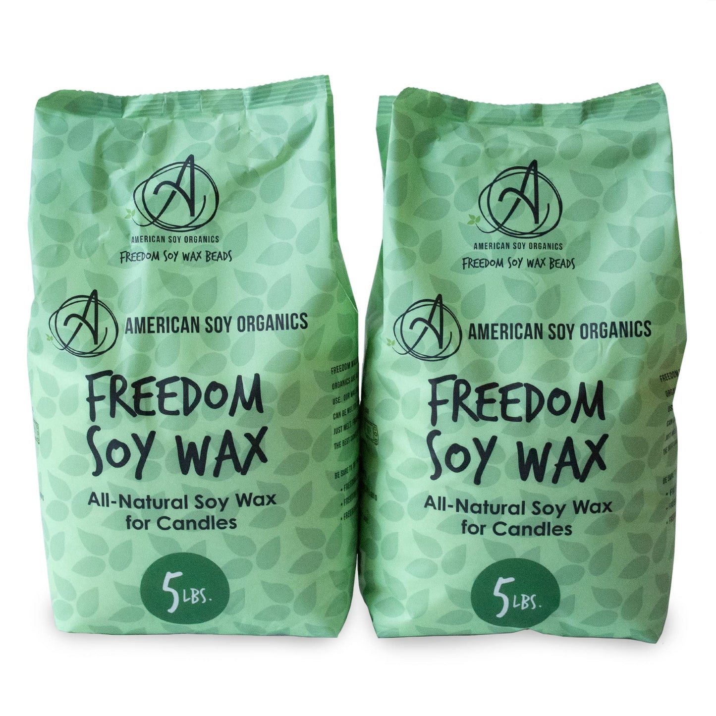 Freedom Soy Wax Beads for Candle Making - Natural Candle Making Supplies - Paraffin-Free, Beeswax-Free Candle Wax for Container Candles, Tealights and Wax Melts, 10 lbs