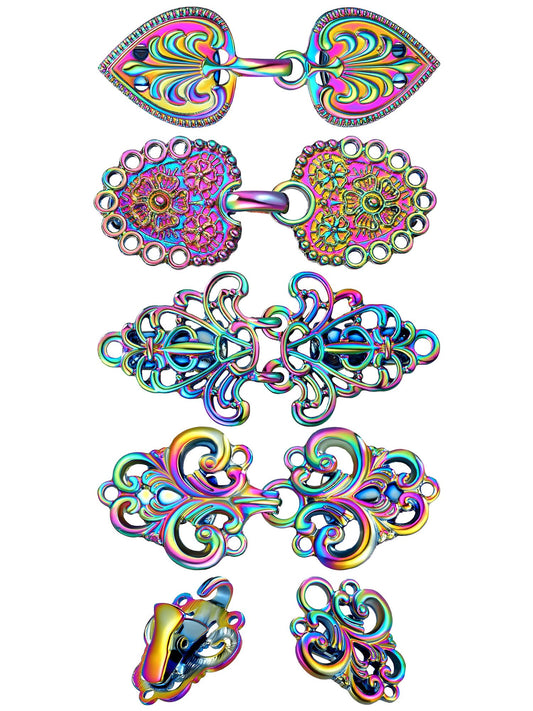 4 Pieces Vintage Sweater Swirl Clip Cape Cloak Clips Retro Cardigan Clip Shawl Collar Clasp Dress Shirt Brooch Clip for Girl Women (Colorful Color, Classic)