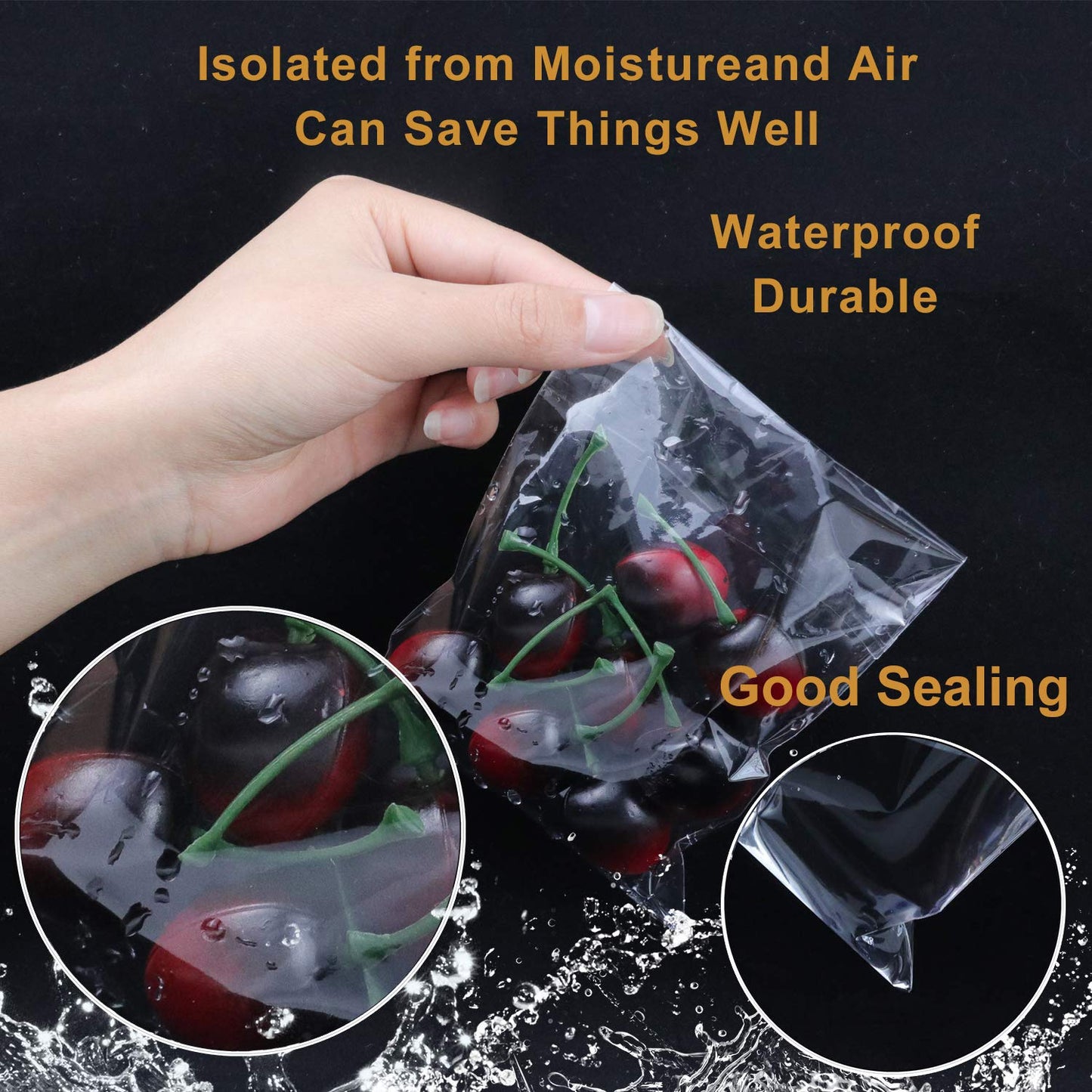 800 PCS Clear Re-sealable Cello/Cellophane Bags 3 Sizes with 4×6, 5×7, 6×9 Inch Good for Bakery, Snacks, Candle, Soap, Cookie, Jewelry, Cards