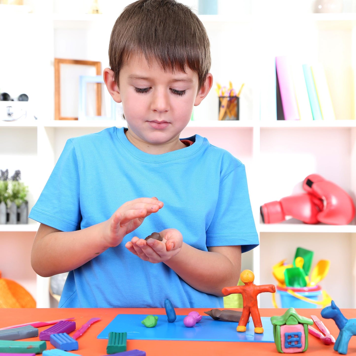 Polymer Clay Kits 50 Metallic and Glitter Colors, Modeling Clay Oven Bake Sculpting Clay, Kids Arts and Crafts Gifts.