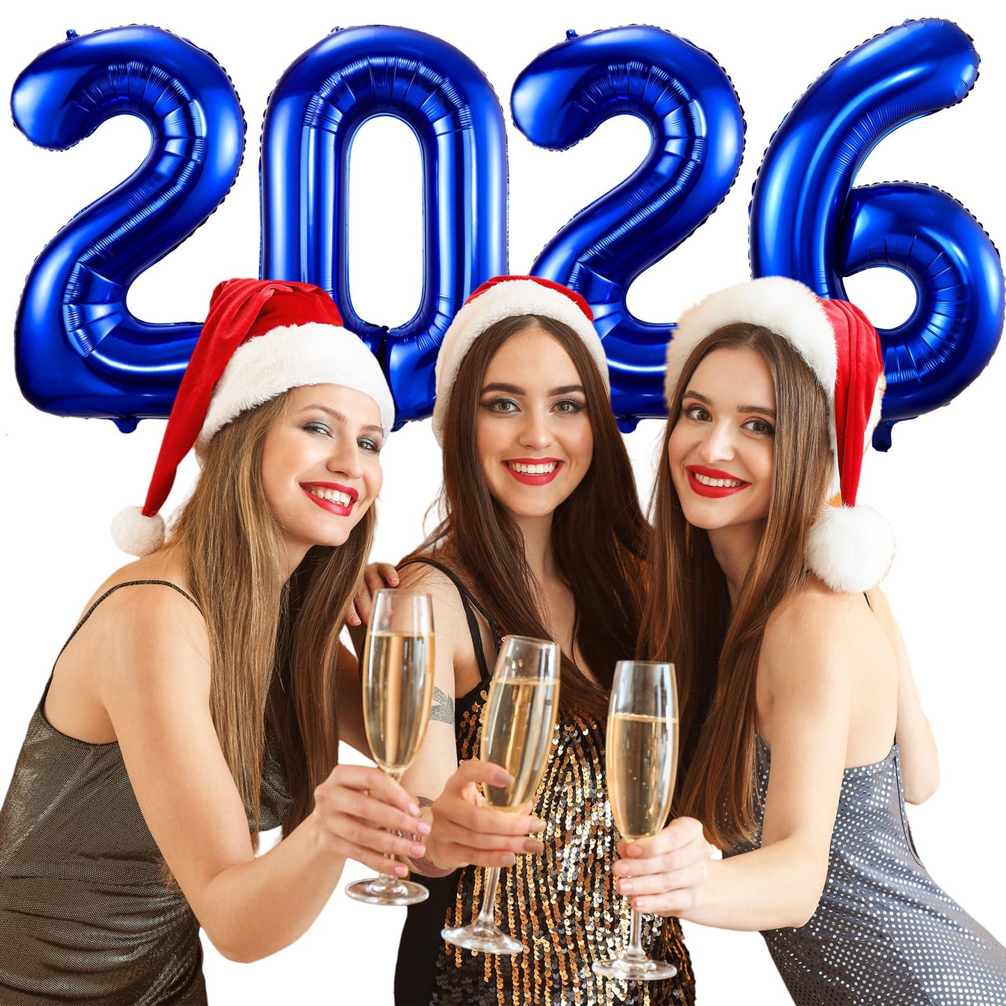 2026 Navy Blue Balloons, 40" Large Navy Blue 2026 Balloons Helium Mylar Foil Balloons for 2026 New Year Christmas Graduation Party Decoration