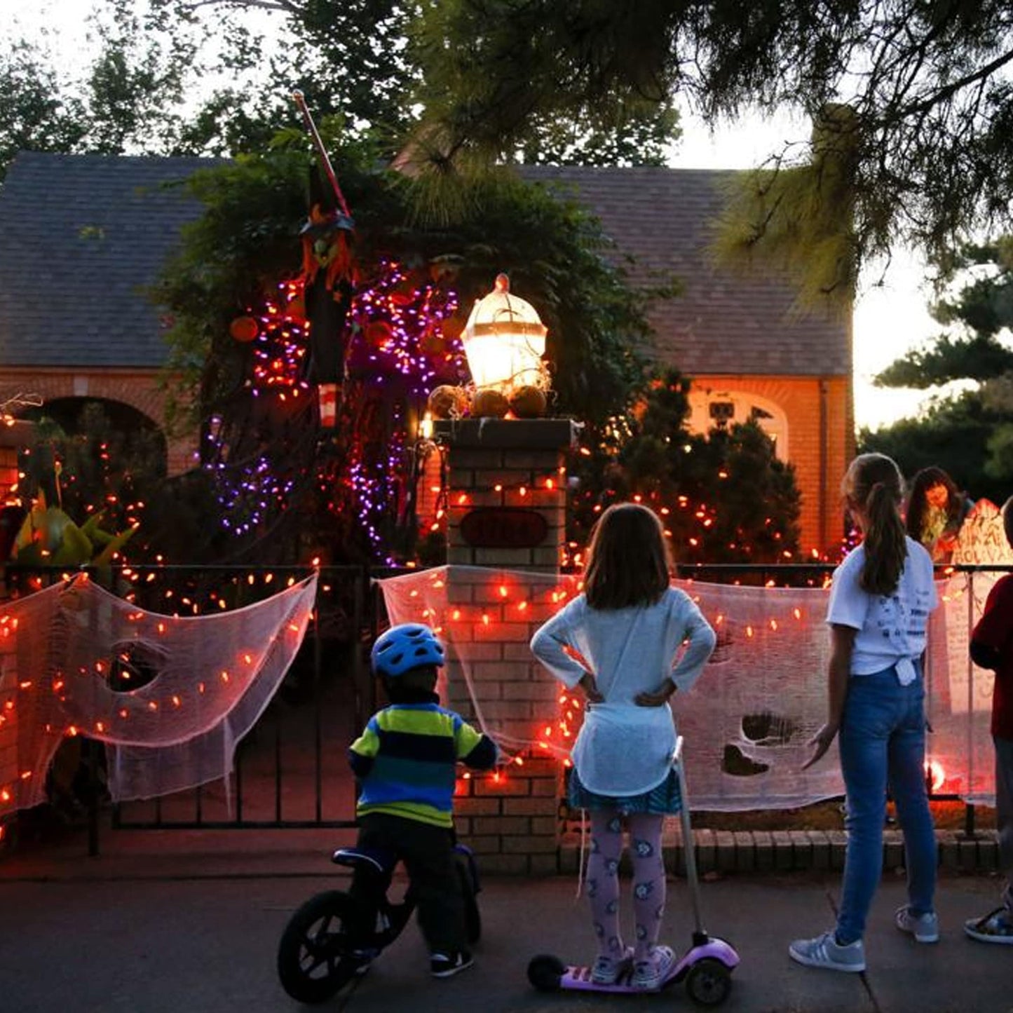 Dazzle Bright Purple and Orange Fairy String Lights, 2 Pack Total 40FT 120 LED Copper Wire Battery Operated Waterproof Lights, Halloween Decorations for Indoor Home Outdoor Patio Yard Party Decor