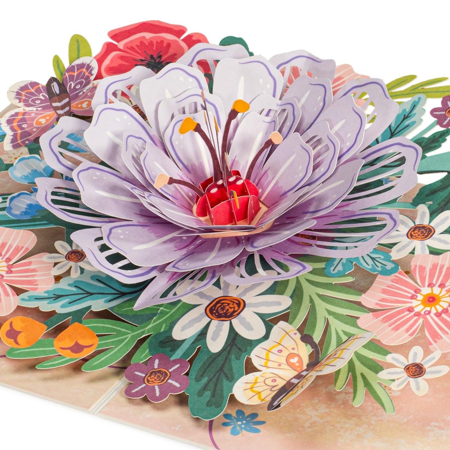 Frndly by Paper Love, Floral Bliss 3D Pop Up Card, Gift for Mothers Day, Birthday, Wedding, Anniversary, Thank You, Get Well, All Occasion - Handcrafted 100% Recycled and Eco-Friendly, 8" x 6" Cover - Includes Envelope and Note Tag