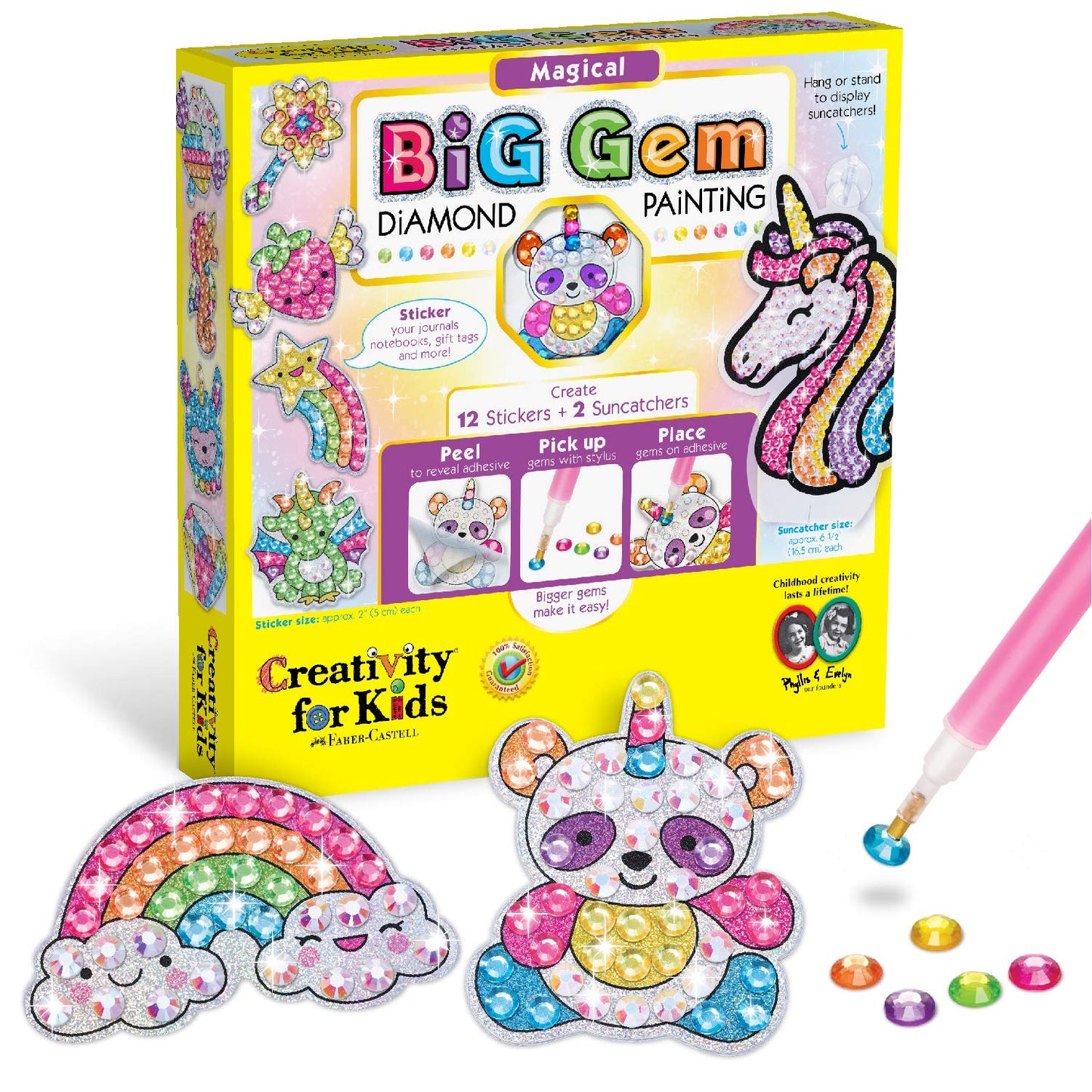 Creativity for Kids Big Gem Diamond Painting Kits: Magical Stickers and Suncatcher DIY Kit - Diamond Art for Kids, Unicorn Gifts for Girls Ages 6-8+