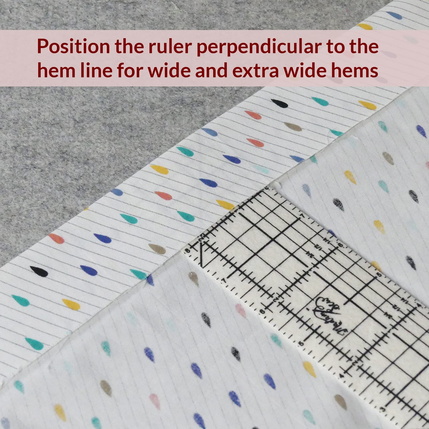 Madam Sew Hot Hem Ruler for Sewing and Quilting – Non-Slip Ironing Hot Ruler and Pleats with Dry or Steam Iron on Quilt Blocks and Clothes - 10" x 2.5" Hem Gauge