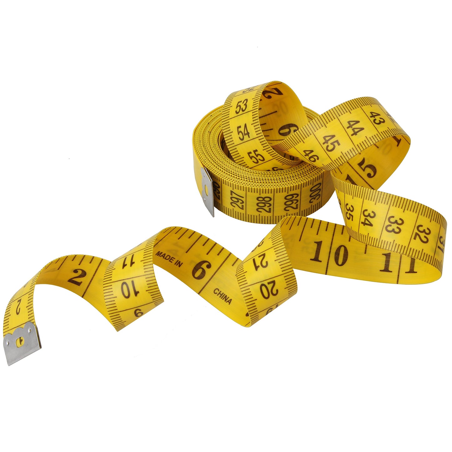 Wisdompro120-Inch(300cm) Soft Tape Measure for Sewing Tailor Cloth, Body Measurement - Indexed in Metric and Standard Units, Convenient 0.75 Inch Wide PVC Fiberglass Ruler - Yellow