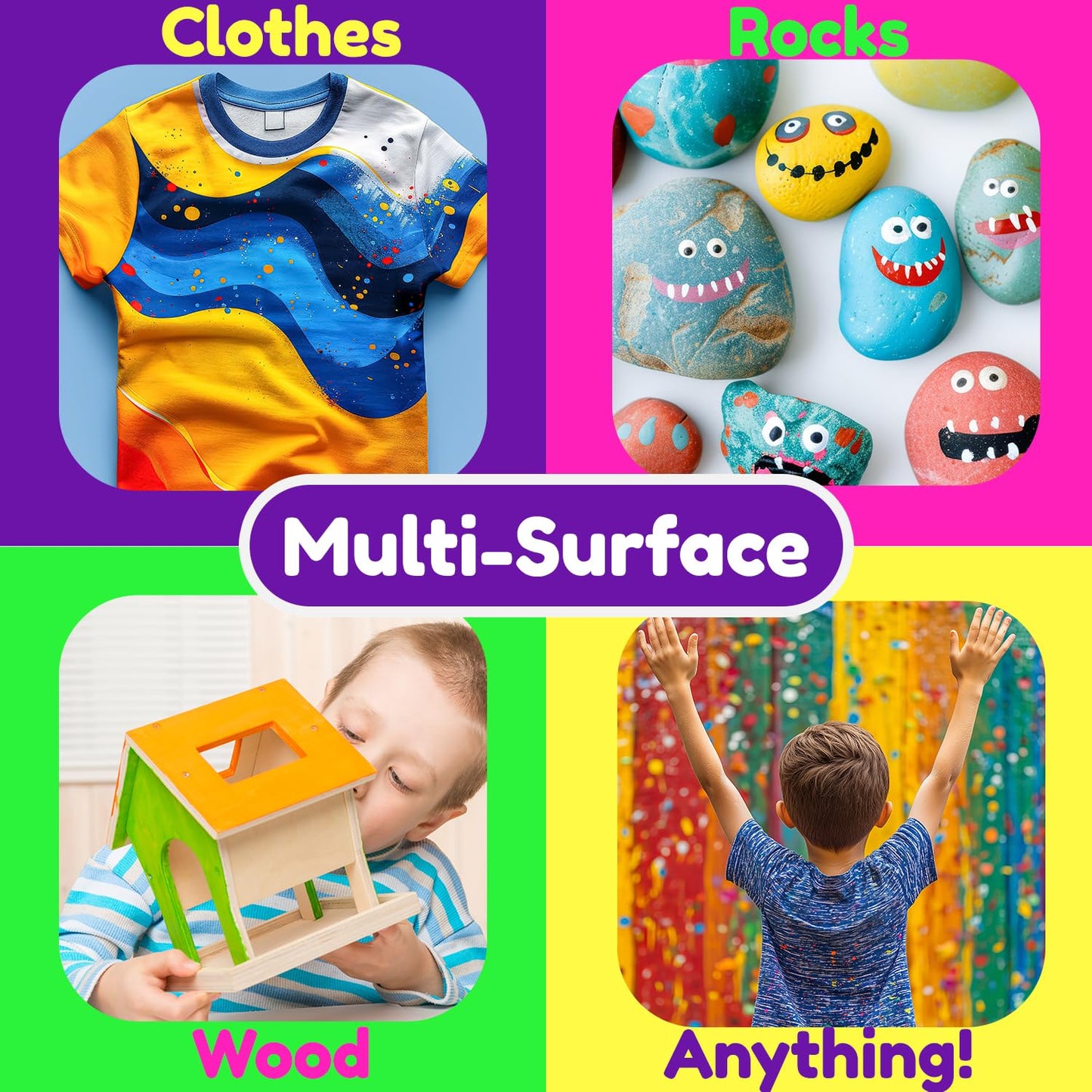 Acrylic Paint Markers Dual Tip (12 Pack) - Acrylic Markers Paint Pens for Rocks - Bold Acrylic Paint Pens Fine Tip and Dot Tip - Fabric Makers Permanent for Clothes Water Based Markers - Chalky Crown