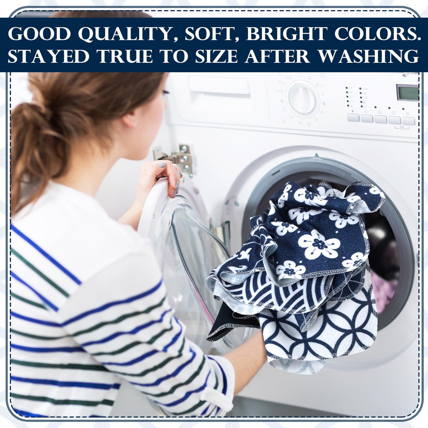 36 Pack Japanese Reusable Cleaning Cloths Washable Cotton Kitchen Towels for Home (Blue)