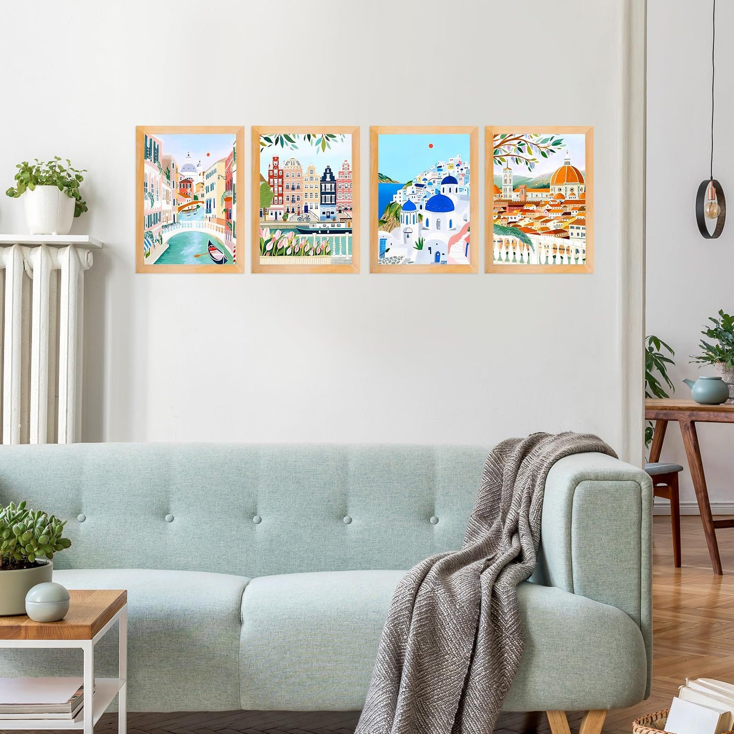 Yeaqee 4 Pcs Diamond Art Kits DIY Painting for Adult Aesthetic Wall Diamond Crafts Aesthetic Room Decor Cute Painting Pictures 5d Craft Wall Decor for Home 10 x 11.8''(Scenery)