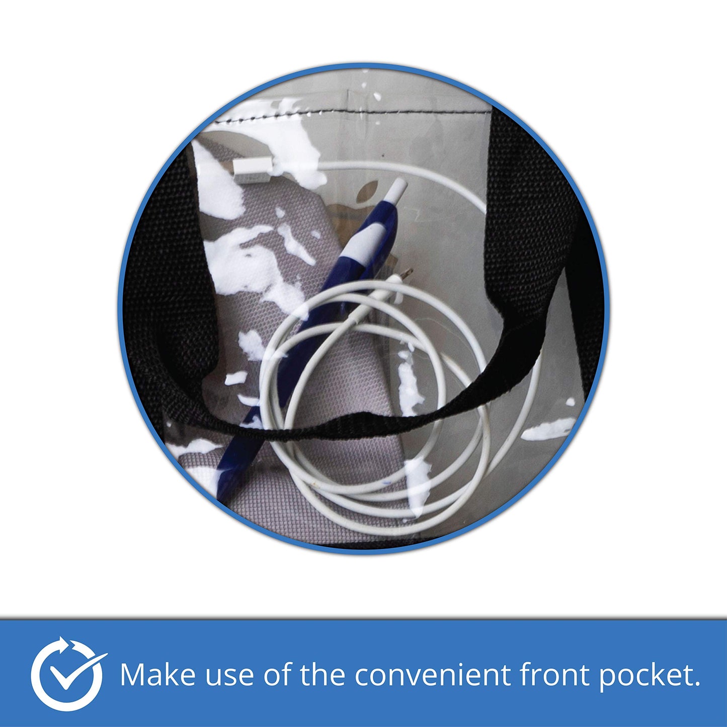 [Pack of 2] Clear Tote Bags for Work, Beach, Stadium, Security Approved with Zipper Closure