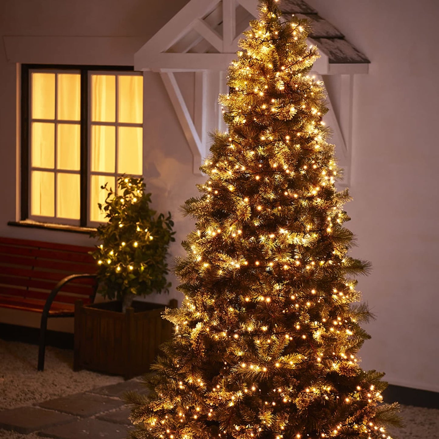 Dazzle Bright Christmas String Lights, 100 LED 33 FT Connectable Fairy Lights with 8 Modes, Waterproof Christmas Decorations for Indoor Outdoor Holiday Party Home Tree Decor (Warm White)