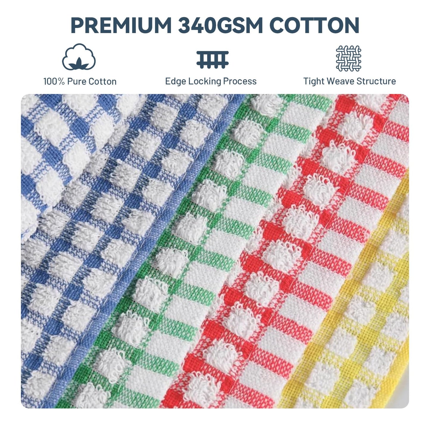 12 Packs Kitchen Dishcloths 12x12 Inches 100% Cotton Kitchen Dish Cloths for Washing Dishes Scrubbing Wash Cloths Dish Towels Sets (Mix Color)