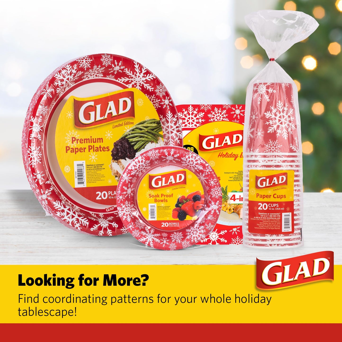 Glad Holiday Edition Christmas Tree Aluminum Bake Pans with Red and White Snowflake Pattern, Disposable Christmas Baking Pans, Christmas Tree Cake Pan, 2 Count