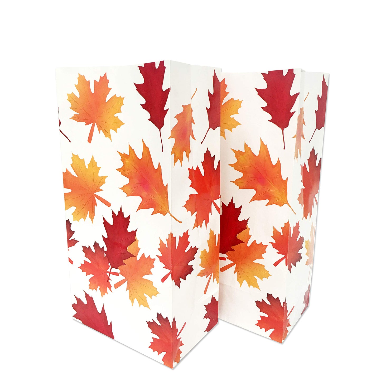 KALEFO 24Pcs Fall Treat Bags Autumn Maple Golden Leaf Themed Party Favor Bags for Thanksgiving Harvest Festival Halloween Party Supplies Gift Bags for Classroom Home Decor